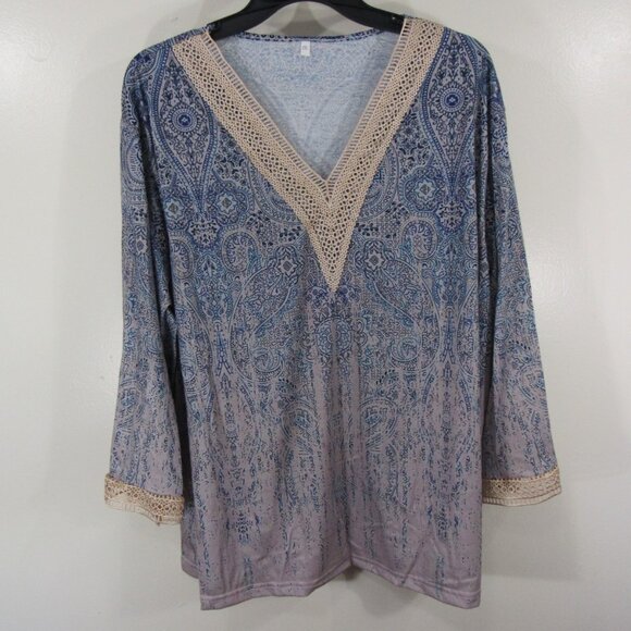 New Unbranded Top Size 2XL Blue Purple Pull Ove - Picture 1 of 3